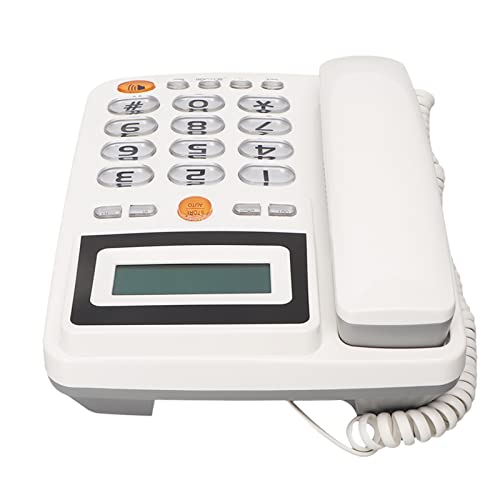 ERYUE Corded Landline Telephone Amplified HD Hands Free Call Adjustable Brightness Big Phone for Seniors, Desktop Corded Telephone for Elderly