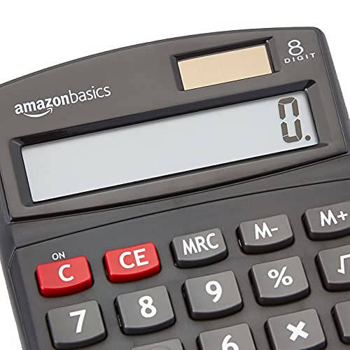 Amazon Basics LCD 8-Digit Desktop Calculator, Portable and Easy to Use, Black, 10-Pack view 2