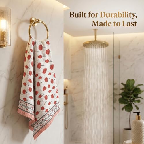 Image of Mafatlal Madhuban 250 GSM Waffle Bath Towel | 147 x 76 cm | Textured Surface for Body Care, Gentle Scrubbing, Dead Skin Removal, Cleansing and Regular Bathing | Blush Pink