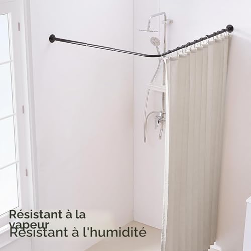 Barre de douche d'angle réglable pour optimiser l'espace baignoire