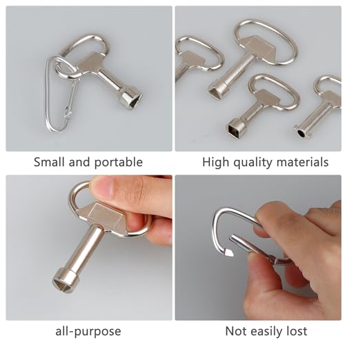 YSDMY 4 PCS Meter Box Key with Keychain Socket Spanner Key Silver ...
