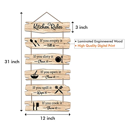 Artvibes Decorative Wall Hanging Ornaments Wooden Art Decoration item for Living Room | Bedroom | Home Decor | House Warming Gifts | Kitchen Quotes Decor Item | Wall Decoration,(WH_3235N)