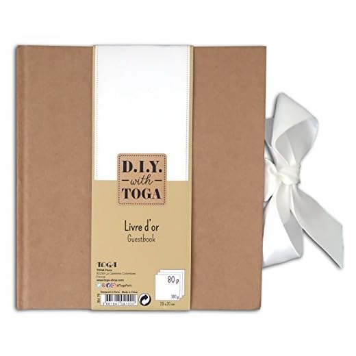 DRAEGER PARIS 1886 Boda Libro de visitas, Cartón, Marrón, carré - 20 x 20 cm