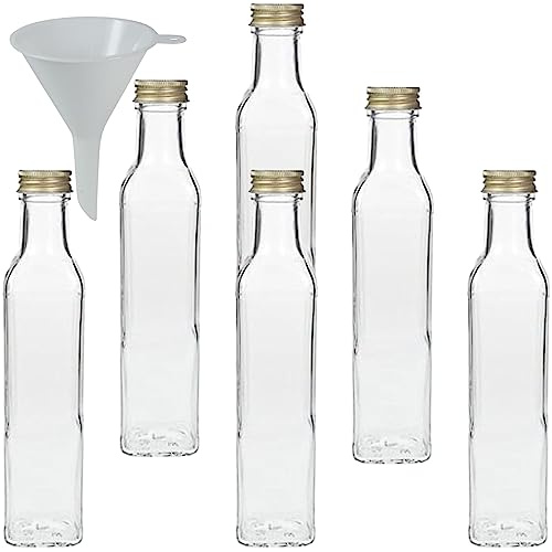 Viva-Haushaltswaren Set Da 6 Vasetti In Vetro A Forma Di Tulipano - 370 Ml Con Coperchi A Clip E Imbuto - 2