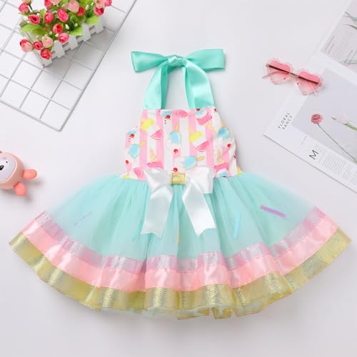 IDOPIP Baby Girls Donut Ice Cream Tutu Dress Summer Sleeveless Strap Backless Princess Birthday Party Dresses with Headwear4