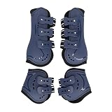 Naroote Gamaschen 4er Set, Springgamaschen für Pferde, Blaue Vorderseite...
