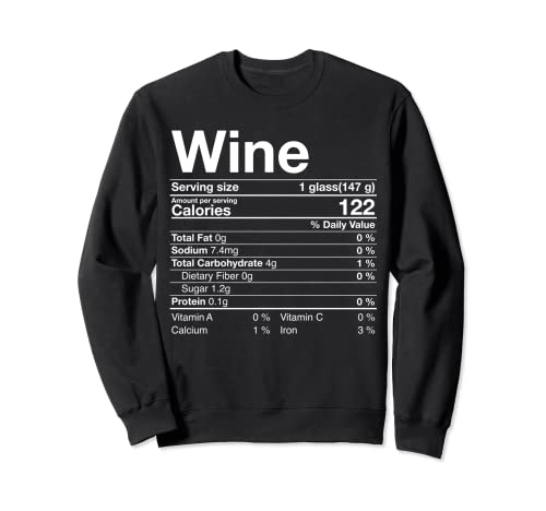 Wine Información nutricional de Acción de Gracias Gift Drinking Costume Sudadera