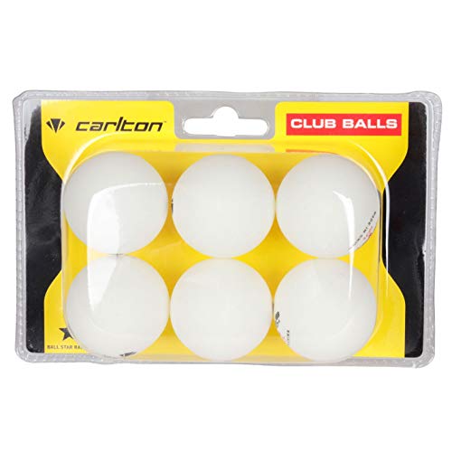 Carlton Unisex Club Table Tennis Balls 6 Pack White One Size