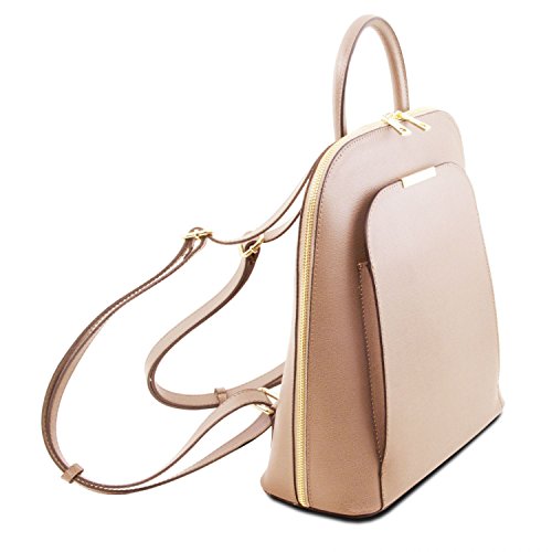Tuscany Leather TL Bag - Saffiano leather backpack for women - TL141631 (Nude)2