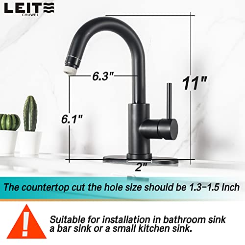 Leitechuwei Black Bathroom Faucet With Pull Out Sprayer, 4 Inch Bar Faucet Pull Down Small Kitchen Faucet Mini Restroom Utility Faucet Marine Vessel Outdoor Faucet Farmhouse Rv Faucet #TOP2