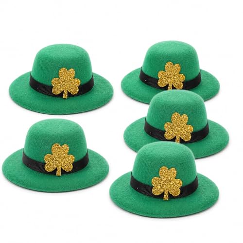 LUOZZY 5Pcs St Patricks Wine Bottle Hats Ireland Mini Leprechaun Hats