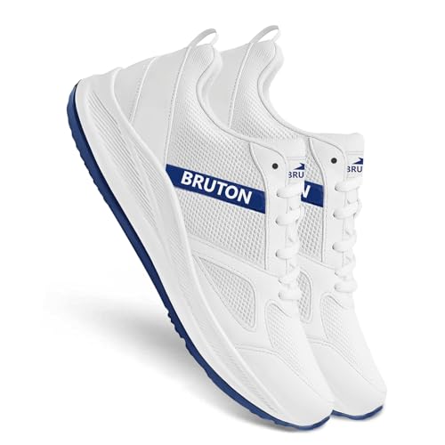 BRUTON 650 EVA Lite Running Sport Shoes for Men-White, Size UK 8