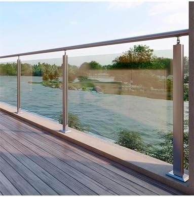 304 Stainless Steel Railing Post Kit for Outdoor Balustrades, No-Punch Design with Slots & Base, 33.5in (85cm) Durable, Stylish & Safe Decking Solution