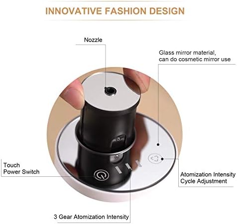 USB Rechargeable Aroma Essential Oil Nebulizing Diffuser No Heat,No Water for Living Room,Bedroom,Car(White)