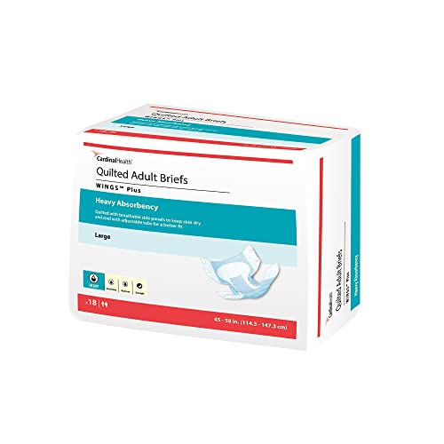 Covidien 75343101 Incontinent Brief Wings Choice Plus Tab Closure Large Disposable Heavy Absorbency 66034 Box Of 18 #TOP2