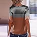 Womens 2026 Summer Satin V Neck Henley Shirts Casual Loose Retro Printed Tops Button Down Short Sleeve Blouse
