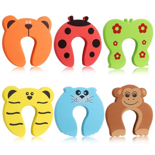 Mexgcom Confezione da 6 Fermaporta Bambini, Fermaporta di Sicurezza in Schiuma, Protezione Per Bambini Dito, Protezione con Morsetto per Sicurezza per Bambini Porte e Finestre