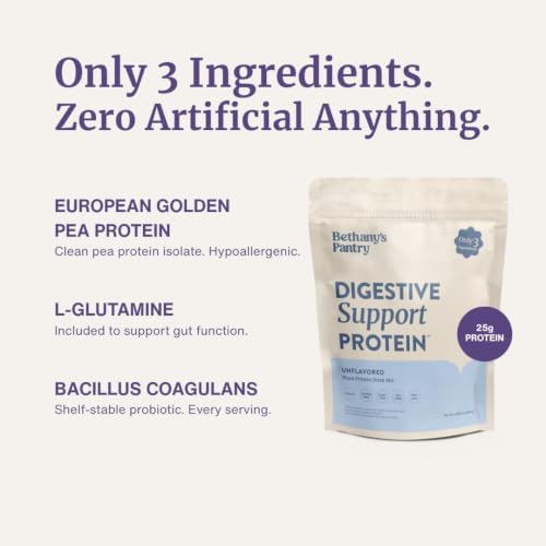 BETHANY'S PANTRY Digestive Support Protein, Unflavored Pea Protein Powder with L-Glutamine and Probiotics, 1lb — 사진 3