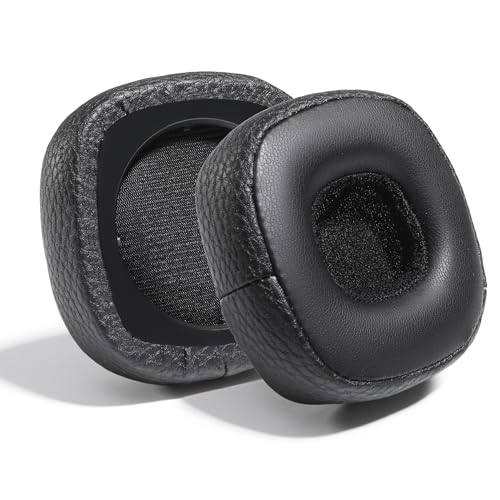 PESLNG Almohadillas de reemplazo de Cuero sintético Profesional para Marshall Major III & IV, Utiliza Espuma viscoelástica Mayor Comodidad y Durabilidad. (Cuero Proteico Negro)