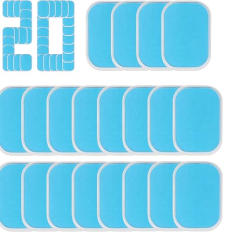 ジェルシートEMS 腹筋ベルト交換パッド, 高電導 強粘着 低刺激 互換パッド 腕筋 トレーニング 高耐久(4*6CM) (20)