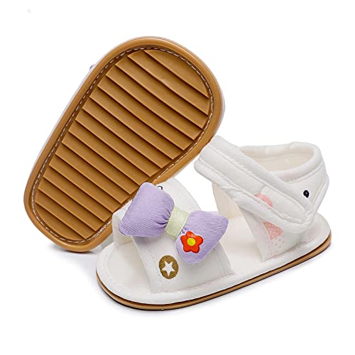 Infant Girls Bowknot Open Toe Cartoon Prints Shoes First Walkers Shoes Summer Toddler Flat Size 4 Toddler Girl Sandals3