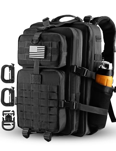 Hannibal Tactical 45L MOLLE Assault Backpack, Black/Gray