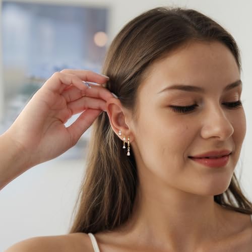 Angelady Opal Earrings Set for Women, Hypoallergenic S925 Sun Stud Earring for Sensitive Ears, Dainty Hoop Huggie Silver Opal Dangle Earring Stacks, Gold Earrings for Women Trendy 20254