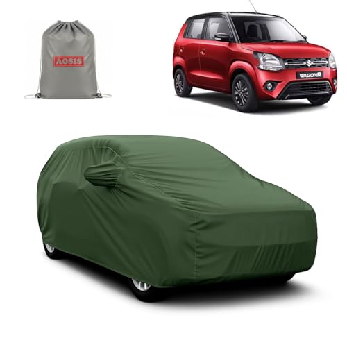 Image of AOSIS 'Waterproof' Car Cover Compatible with Maruti Suzuki Wagon R 1.0 /Stingray /Facelift /2000-2025 Year Model 300 GSM Uly Coated Thick Fabric 4X4, Adjustable Belt Buckle, Elastic Grip