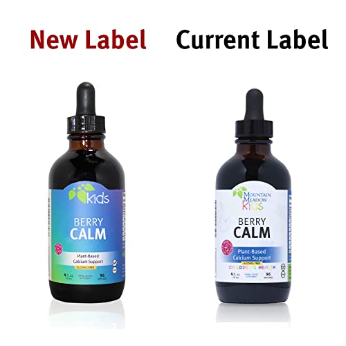 Mountain Meadow Herbs Berry Calm For Kids | Great Tasting Herbal Calcium Supplement For Strong Bones & Teeth | Improves Focus And Relaxation | 4 Oz #TOP1