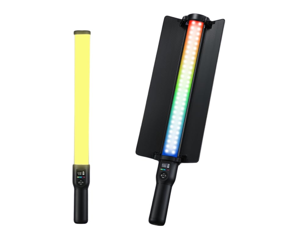 Simpex (LS 500R) Handheld RGB Light Stick with barndoors, Dual Side lightwand with 5200maH Built-in Battery Comes with hardcase Carry Bag.