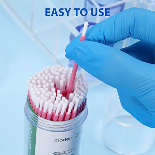 Annhua Pink Disposable Microbrush 400 Pcs Bendable Applicator Brush With Dispenser, Micro Applicators Brush Dental Application Brushes Fluoride Applicator #TOP6