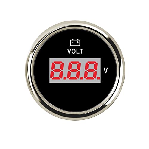 SENEHGMLP(売店) デジタル電子電圧電圧計12V 24Vボルトゲージレッド 導いたのための表示 suモーターマリンカートラックボートオートバイ 自動車用電圧計(BS)