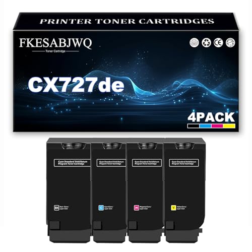 75B20K0 75B20C0 75B20M0 75B20Y0 Toner Cartridge Replacement for Lexmark CS727de CS728de CX727de Printer,4 Colors-1 Pack