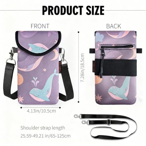 Image of Neoprene Phone Sleeve Pouch Case Bag for Men Women w /Crossbody Strap /Neck Lanyard for iPhone 17 /16 /15 /14 Pro Max, Samsung S25，Pixel 10