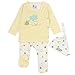 Bébé 3 Pièces Ensemble Coton Bio Sans Chimique Unisexe Motif Abeille pour Bébé Garçon Fille - Jaune - 2 mois