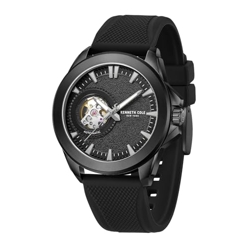 Image of Kenneth Cole Automatic Analog with Black Dial Black Silicone Strap Watch for Men - KCWGZ0103901MNW