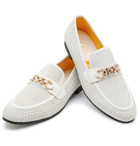Mens Fashion Formal Velvet Loafers and White Wedding Dress Shoes for Men, Penny Slip-On Smoking Luxury Men Casual Classic Shoes