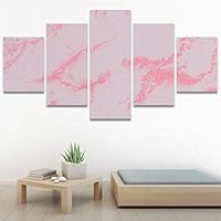 SIGNWIN 5 Panel Canvas Wall Art Modern Art Abstract Brushstroke Closeup Digital Art Minimalism Minimalist Multicolor Pastel for Home Decorations Ready to Hang - 60