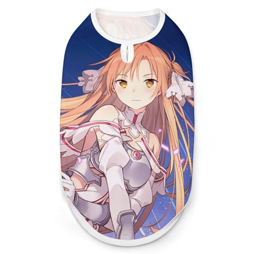 犬の服 Tシャツ SAO アスナ 犬服 タンクトップ ペットウェア かわいい くま 小型犬 中型犬 袖なし 通気性 春夏 秋 柔らかさ シャツ 猫服 ドッグウェア洋服 脱毛保護 家着 お散歩