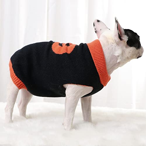 Neiwech Dog Sweater Halloween Pumpkin Pet Dog Clothes Holiday Party Knitwear For Puppy (Black, M) #TOP29