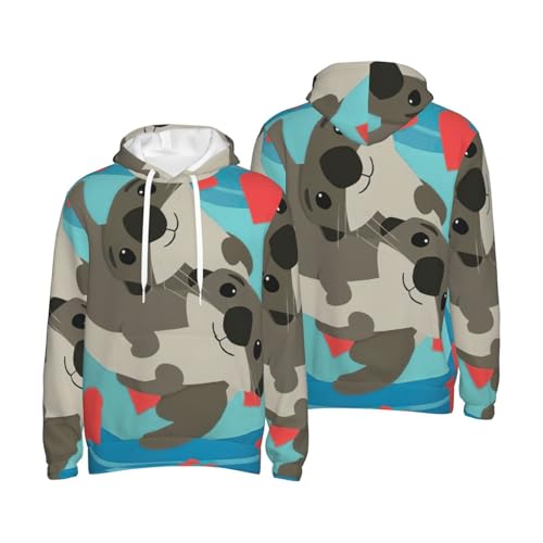 Sweat à capuche homme loutres EdWal pull chaud pour l'hiver