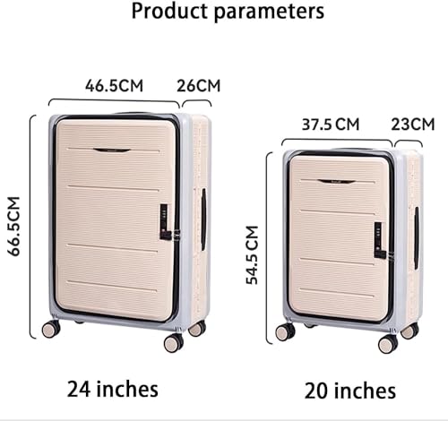 Travel Suitcase Foldable Suitcases Adjustable Trolley Carry On Luggage Front Open Suitcase Universal Wheel Carry-on Luggage (Color : G, Size : 24 in)2