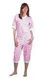  Grenouillère Adulte éco JC/MC - Fleurette Rose, Taille 0 (XS)