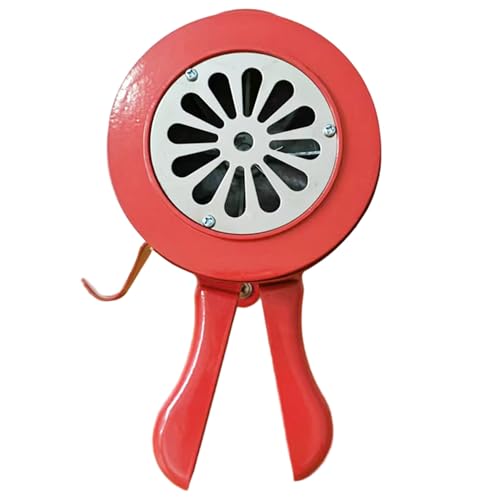 Handheld Emergency with Foldable Hand Crank, Red Aluminium Air Raid Alarm for Emergency Use, Disaster Prep, Fire Drill & Safety Alert