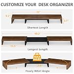 TAVR Dual Monitor Stand Riser Computer Monitor Stands for 2 Monitors Extra Long Multifunctional Desktop Organizer Riser for Computer Laptop PC Printer TV Max 482 Length Rustic Brown