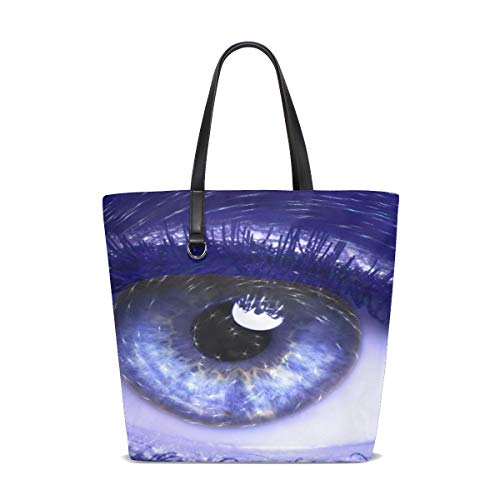 NQEONR Women Eye Blue Vision Iris Futuristic Handle Satchel Handbags Shoulder Bag Tote Purse Messenger Bags