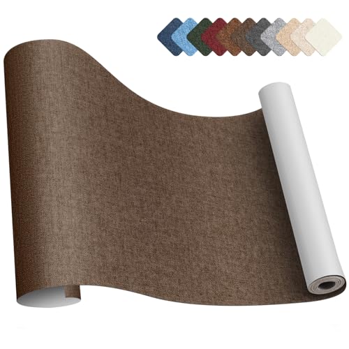 補修テープ 布 40 x 200cm リネン製 補修布シート ソファ 補修シート リネンパッチテープキット、椅子、枕、カーテン用ファブリックパッチテープ 薄い茶