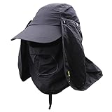 Fishing Hats,Fisherman Hat Sun Hat 360° UV Protection Summer Sunhat Baseball Cap Men Women Sun Visor Cap Removable Neck Face Mask Head Flap Cover for Hiking Beach Camping Boating Outdoor Gardener