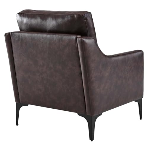 Sillón Moderno Piel Marrón miniatura 6