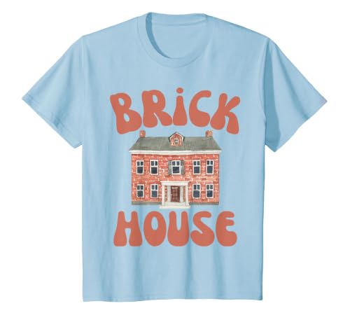 Brick House Retro 70's Vintage Style Costume Themed Funny T-Shirt, Youth, Baby Blue, Large